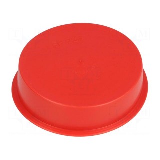 Plugs | Body: red | Out.diam: 94mm | H: 24mm | Mat: LDPE | push-in | SafeCAP