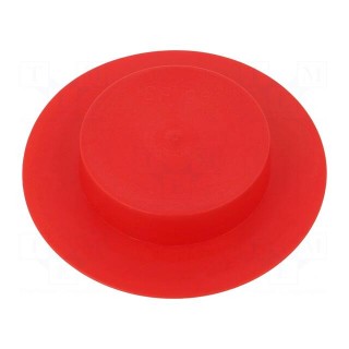 Plugs | Body: red | Out.diam: 97.9mm | H: 24mm | Mat: LDPE | Shape: round