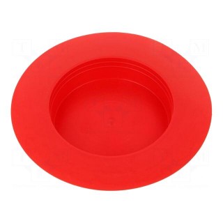 Plugs | Body: red | Out.diam: 97.9mm | H: 24mm | Mat: LDPE | push-in | round