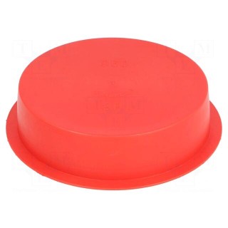 Plugs | Body: red | Out.diam: 98mm | H: 24mm | Mat: LDPE | Shape: round