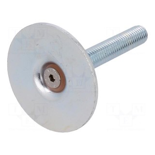 Foot of pin | Base dia: 50mm | M10 | steel | Plunger length: 60mm