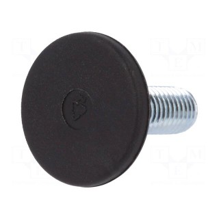 Foot of pin | rigid,with screwdriver slot | Base dia: 30mm | M10