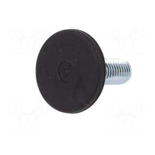 Foot of pin | rigid,with screwdriver slot | Base dia: 30mm | M10