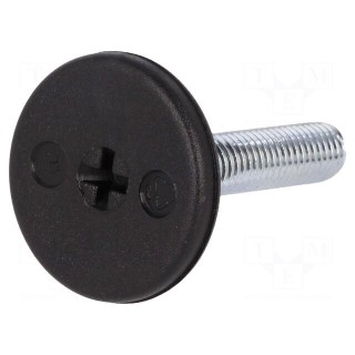 Foot of pin | rigid,with screwdriver slot | Base dia: 30mm | M8