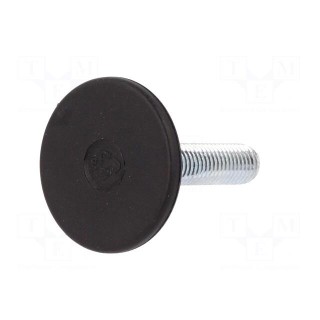Foot of pin | rigid,with screwdriver slot | Base dia: 40mm | M10