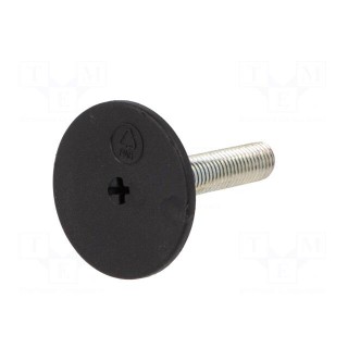 Foot of pin | rigid,with screwdriver slot | Base dia: 50mm | M12