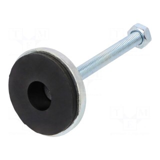 Foot of pin | rigid | Base dia: 55mm | M10 | steel | Plunger mat: steel