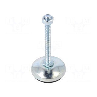 Foot of pin | rigid | Base dia: 55mm | M10 | steel | Plunger mat: steel