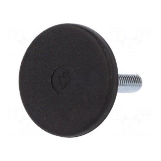 Foot of pin | rigid,with screwdriver slot | Base dia: 30mm | M6