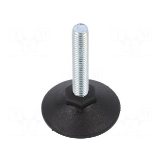 Foot of pin | rigid,with screwdriver slot | Base dia: 50mm | M10