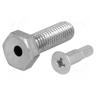 Pin | M8 | Plunger mat: steel | Plating: zinc | Thread len: 25mm