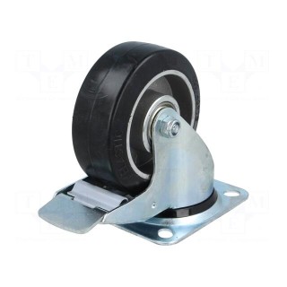 Transport wheel | Ø: 100mm | W: 40mm | H: 128mm | torsional with lock