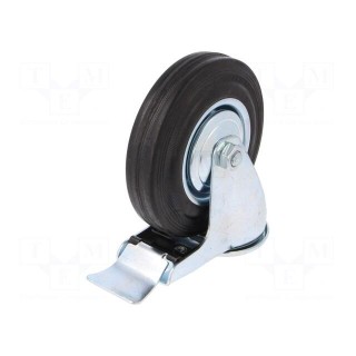 Transport wheel | Ø: 125mm | W: 25mm | H: 152mm | 100kg | Mat: rubber
