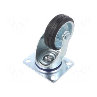 Transport wheel | Ø: 80mm | W: 25mm | H: 105mm | torsional | 50kg | rubber