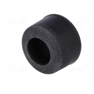Foot | H: 11.5mm | black | rubber | Dim: Ø19.1mm | Cutout: Ø5mm | -40÷50°C