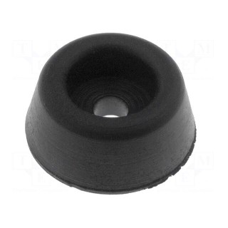 Foot | H: 7.1mm | black | rubber | Dim: Ø15.9mm | Cutout: Ø3.2mm | -40÷50°C
