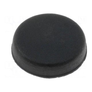 Self-adhesive foot | black | rubber | A: 10.8mm | B: 10.2mm | E: 3mm