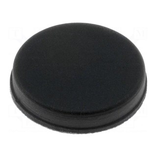 Self-adhesive foot | black | rubber | A: 11.7mm | B: 10.6mm | E: 2.85mm
