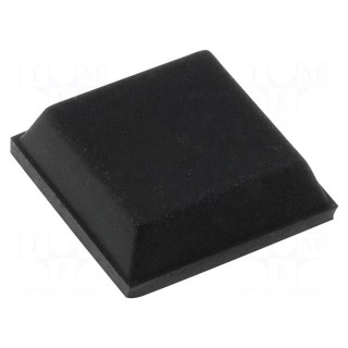 Self-adhesive foot | black | rubber | A: 12.5mm | B: 9.5mm | C: 4mm