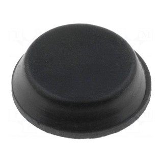 Self-adhesive foot | black | rubber | A: 12.7mm | B: 11.5mm | C: 3.8mm