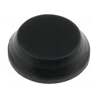 Self-adhesive foot | black | rubber | A: 12mm | B: 9.5mm | C: 4mm