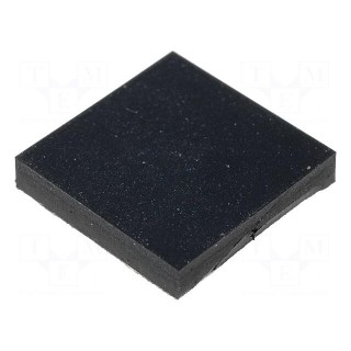 Self-adhesive foot | black | rubber | Y: 12.7mm | X: 12.7mm | Z: 2.3mm