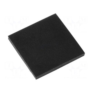 Self-adhesive foot | black | rubber | Y: 15mm | X: 15mm | Z: 1.5mm