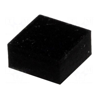 Self-adhesive foot | black | rubber | Y: 6.4mm | X: 6.4mm | Z: 3mm