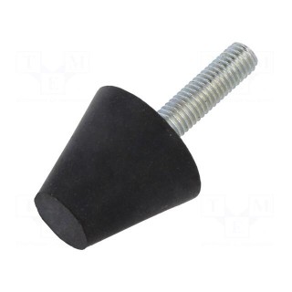 Vibroisolation foot | Ø: 20mm | Shore hardness: 55±5 | 407N | 96N/mm