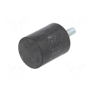 Vibroisolation foot | Ø: 25mm | H: 30mm | Shore hardness: 55±5 | 509N