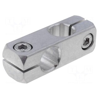 Mounting coupler | cross | D: 16mm | W: 20mm | H: 20mm | L: 59mm | aluminium