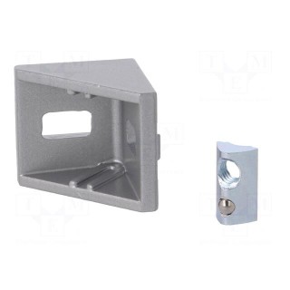 Angle bracket | for profiles | Width of the groove: 6mm | Size: 30mm