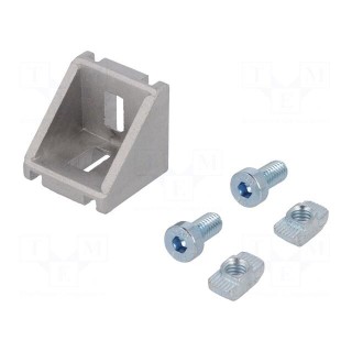 Angle bracket | for profiles | Width of the groove: 8mm | W: 28mm