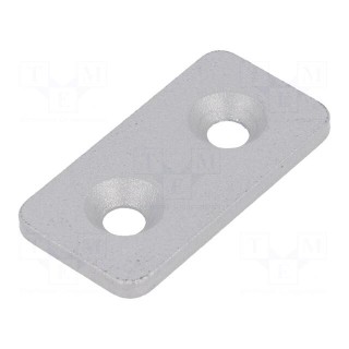 Flat bar | for profiles | W: 20mm | L: 40mm | steel | Colour: silver