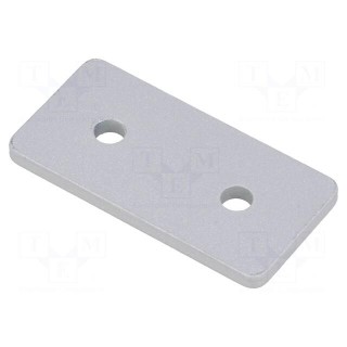 Flat bar | for profiles | W: 30mm | L: 60mm | steel | Colour: silver