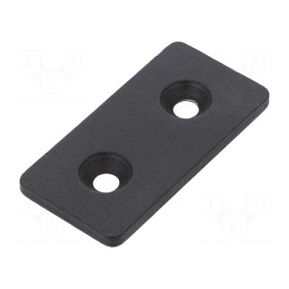 Flat bar | for profiles | W: 40mm | L: 80mm | steel | Colour: black