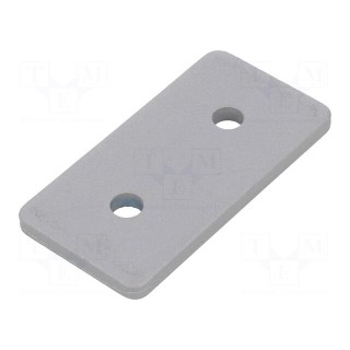 Flat bar | for profiles | W: 40mm | L: 80mm | steel | Colour: silver