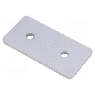 Flat bar | for profiles | W: 45mm | L: 90mm | steel | Colour: silver