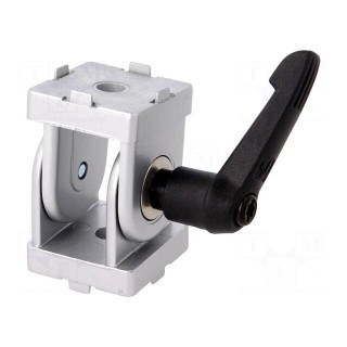Hinge | for profiles | Width of the groove: 6mm | V: with lever