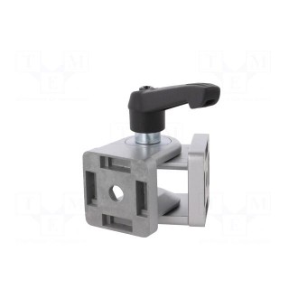 Hinge | for profiles | Width of the groove: 8mm | V: with lever
