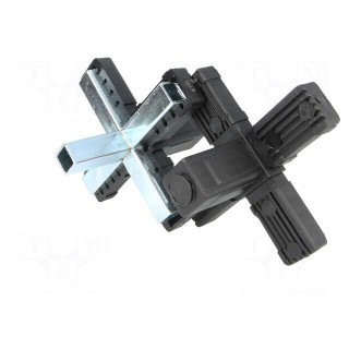 Mounting coupler | for profiles | Mat: polyamide | -30÷100°C | I: 77mm