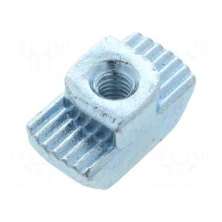 Nut | for profiles | Width of the groove: 10mm | steel | zinc | T-slot