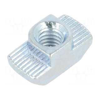 Nut | for profiles | Width of the groove: 10mm | steel | zinc | T-slot