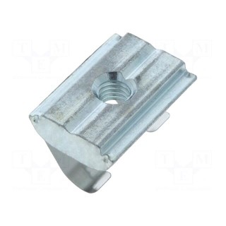 Nut | for profiles | Width of the groove: 10mm | V: with spring leaf