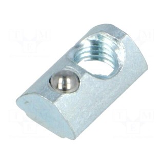 Nut | for profiles | Width of the groove: 5mm | steel | zinc | T-slot