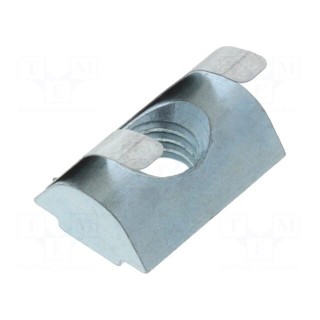 Nut | for profiles | Width of the groove: 6mm | V: with spring leaf