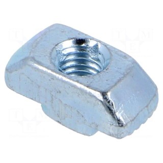 Nut | for profiles | Width of the groove: 8mm | steel | zinc | T-slot