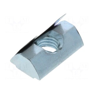 Nut | for profiles | Width of the groove: 8mm | with spring leaf