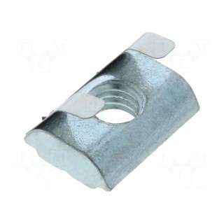 Nut | for profiles | Width of the groove: 8mm | V: with spring leaf