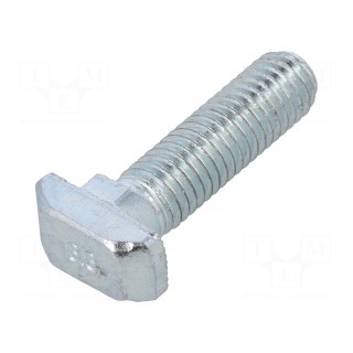 Screw | for profiles | Width of the groove: 8mm | L: 30mm | steel | zinc
